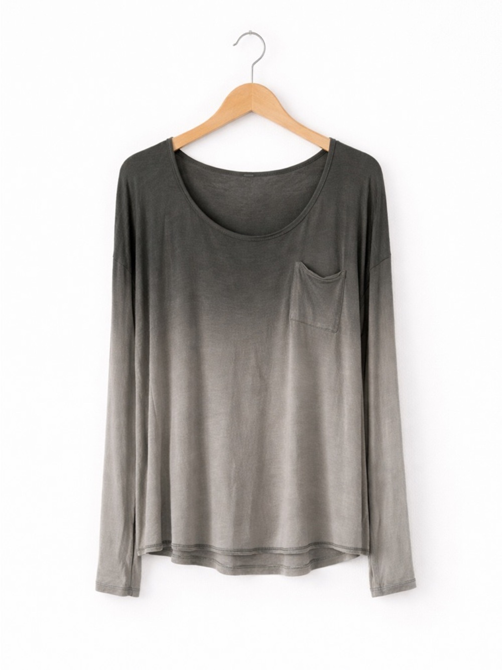 Chip & Pepper California Gray Ombre Long Sleeve Pocket Top Medium